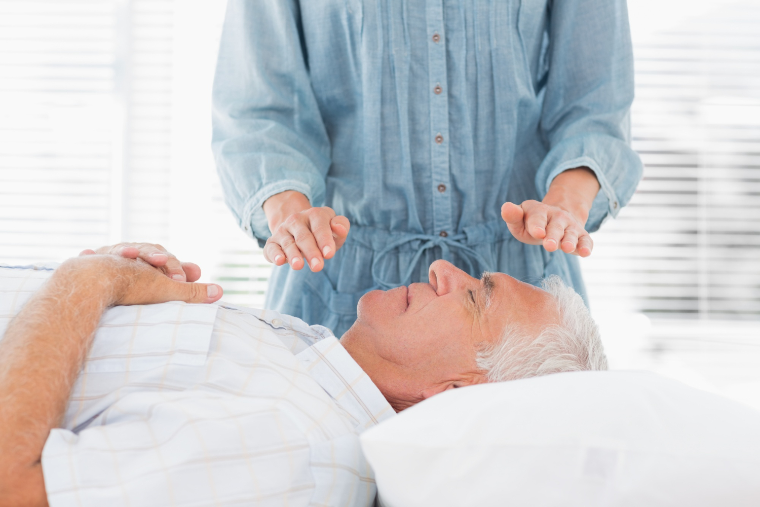 Client in a calm, focused state during a clinical hypnotherapy session